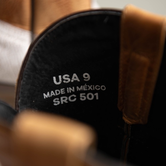 Sterling River Cowboy Boots Two Tone White Tan Embroidered Leather W sz 9 Tall - Picture 7 of 10